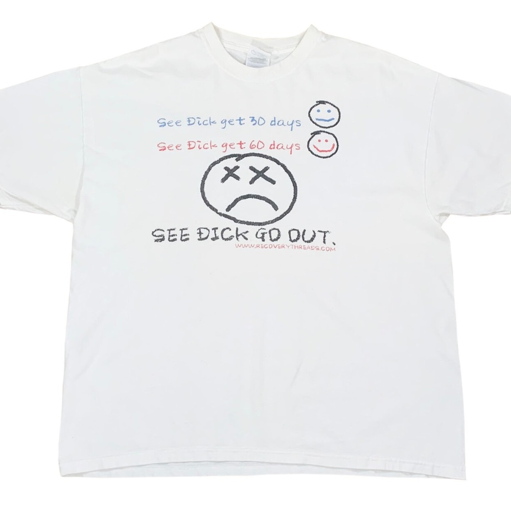 Vintage Don't Be A Dick Recovery T Shirt (Size XL)